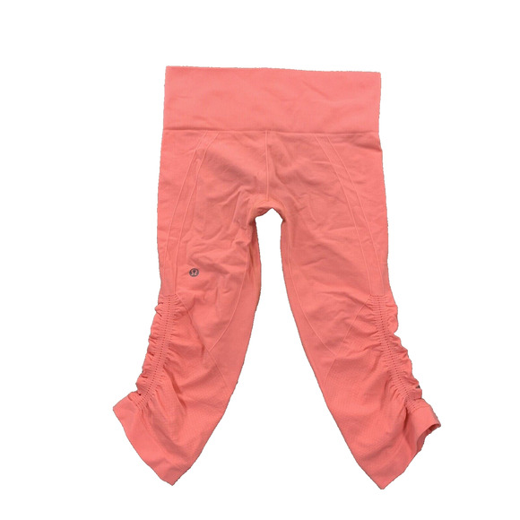 Lululemon Women Size 4 Seamless Leggings Capri Pull On Stretch Gym Yoga ZA2 - Picture 1 of 7